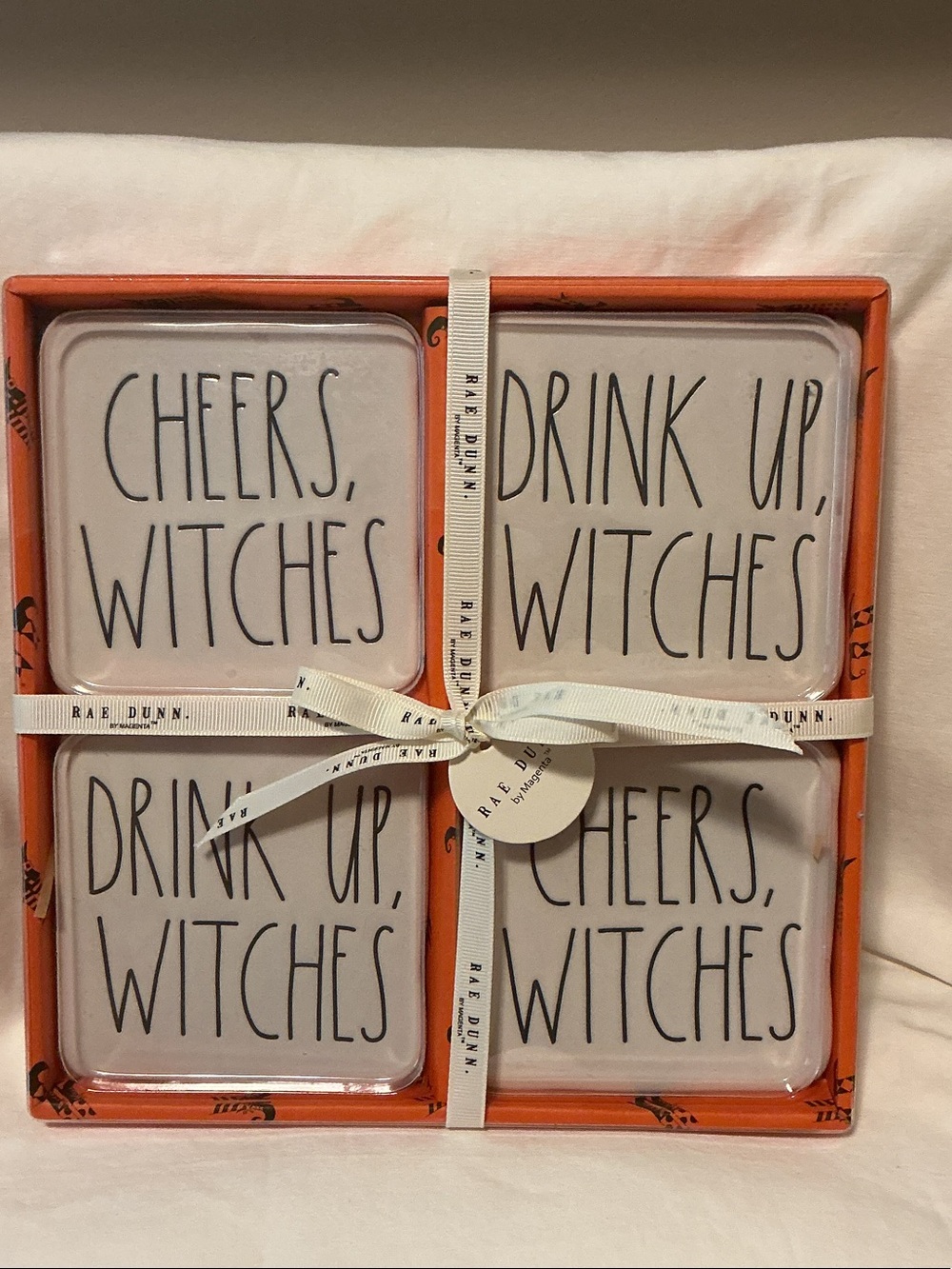 NIB - Rae Dunn Halloween Coasters, Set of 4